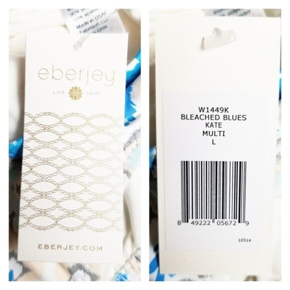 NWT Eberjey Womens Large Bleached Blues Kate Side Ties Low Rise Bikini Bottom - Picture 6 of 7